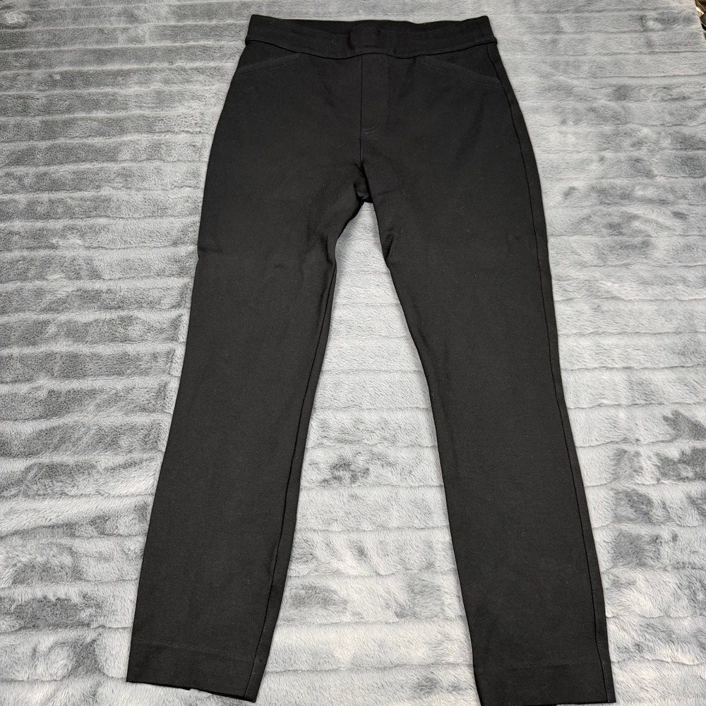 Spanx The Perfect Pant Black Slim Straight Ankle Slit Trousers Size Medium